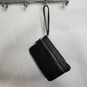 Safe Keeper Black Quality Soft Faux Leather w/Gold Accents Hand Wallet Wristlet